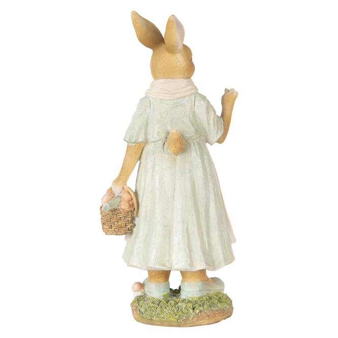 Decoratiune Pasti Doamna Iepuras la plimbare, model rustic, 32 cm