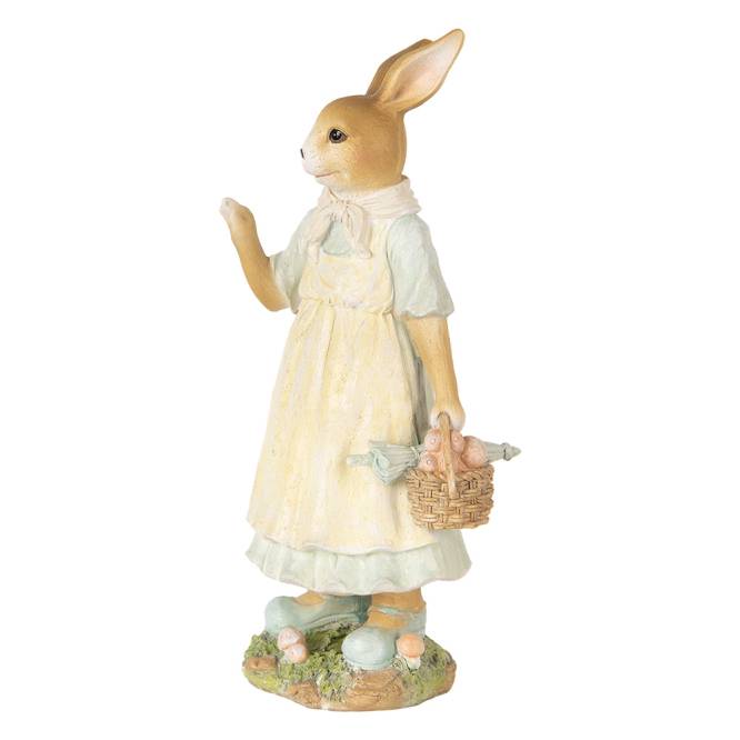 Decoratiune Pasti Doamna Iepuras la plimbare, model rustic, 32 cm