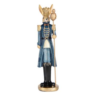 Decoratiune Pasti iepuras in costum albastru de ofiter, 18 cm