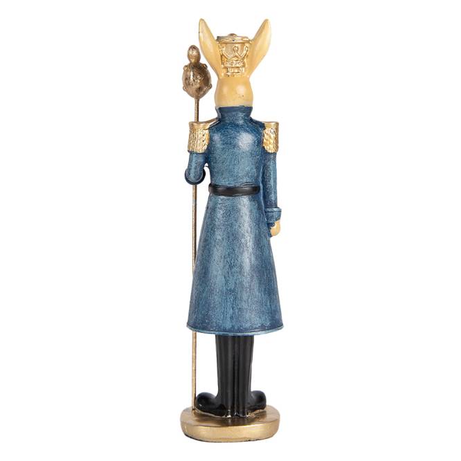 Decoratiune Pasti iepuras in costum albastru de ofiter, 18 cm