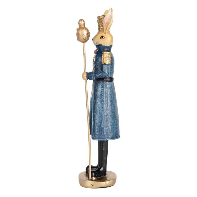 Decoratiune Pasti iepuras in costum albastru de ofiter, 18 cm