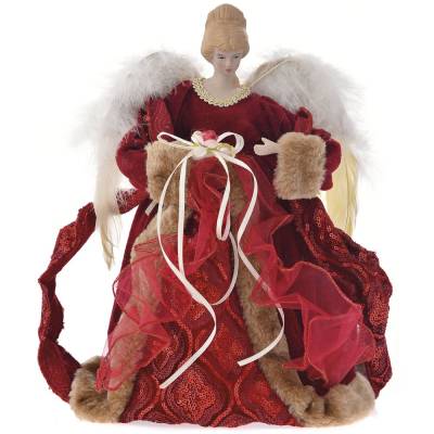 Varf de brad inger, culoare burgundy, 30 cm
