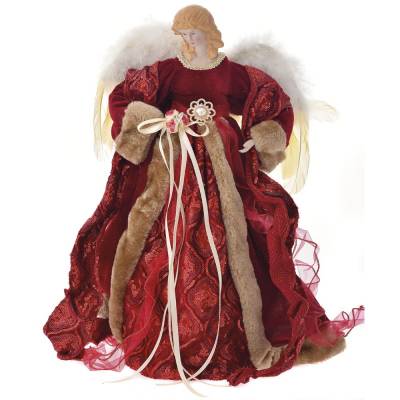 Varf de brad inger, culoare burgundy, 45 cm