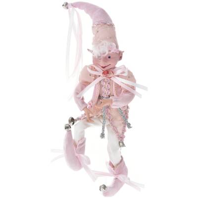 Decoratiune brad spiridus, culoare roz, 40 cm