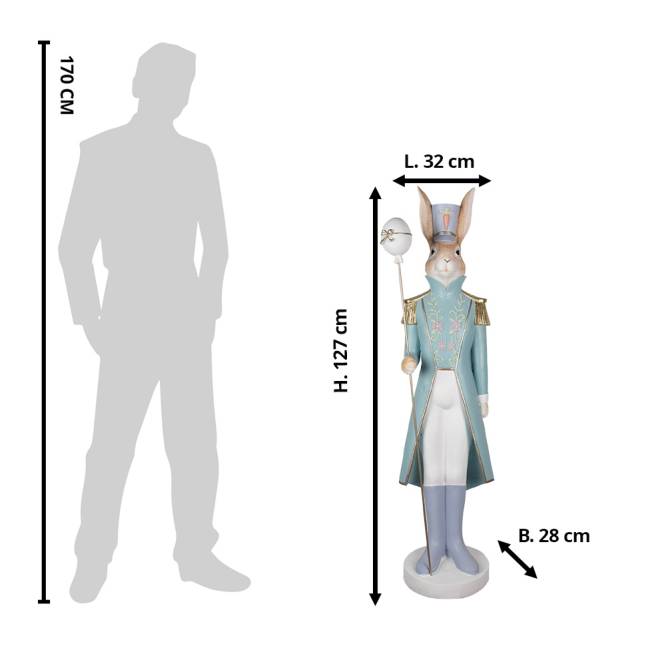Decoratiune Pasti iepuras domn in costum de ofiter, 127 cm
