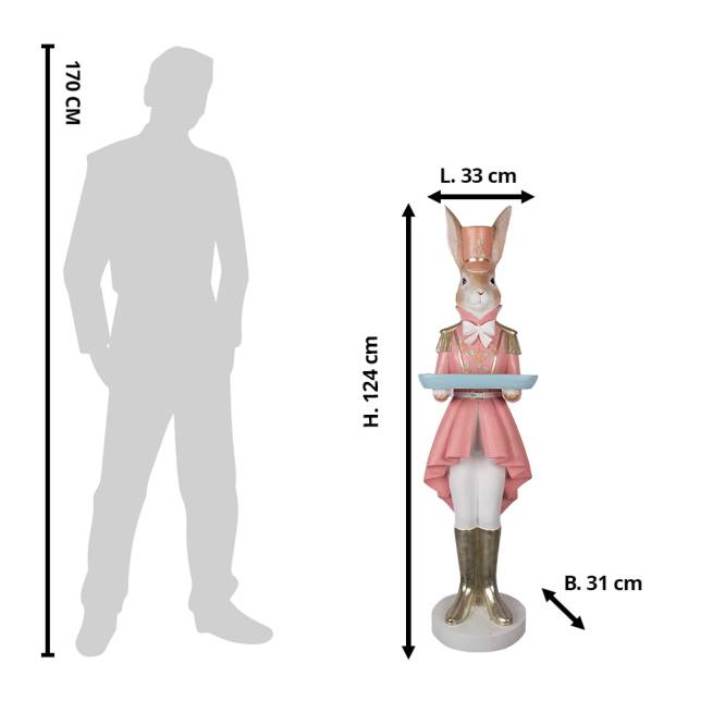 Decoratiune Pasti iepuras doamna in costum de ofiter, 123 cm