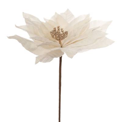 Decoratiune brad craciunita crem, 55 x 25 cm