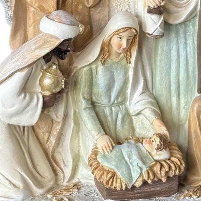 Decoratiune Craciun scena nativa din polirasina, 27 cm inaltime