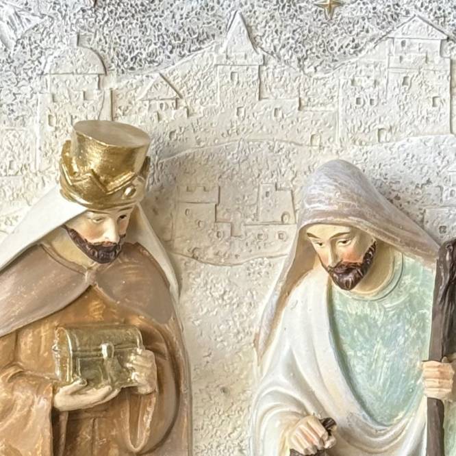 Decoratiune Craciun scena nativa din polirasina, 27 cm inaltime