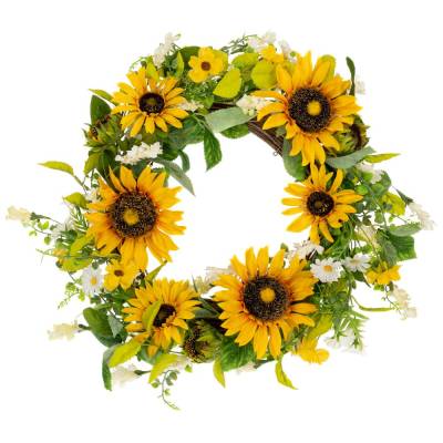 Coronita cu floarea-soarelui artificiala, 45 cm