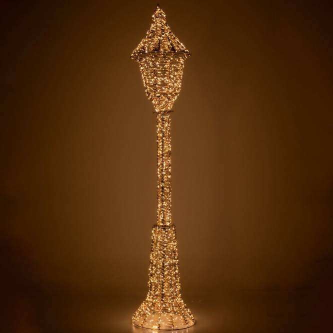Decoratiune Craciun stalp cu felinar, iluminata cu 1900 leduri, 230 cm