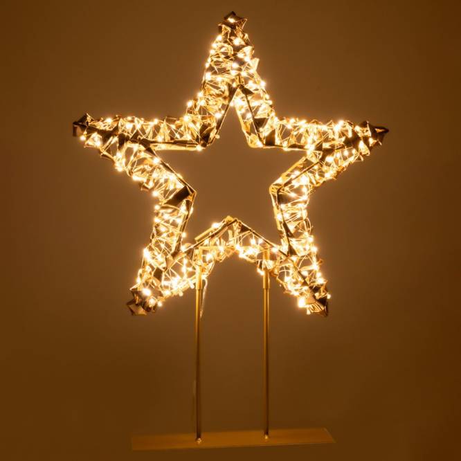 Decoratiune Craciun stea, iluminata cu 600 leduri, 46 cm