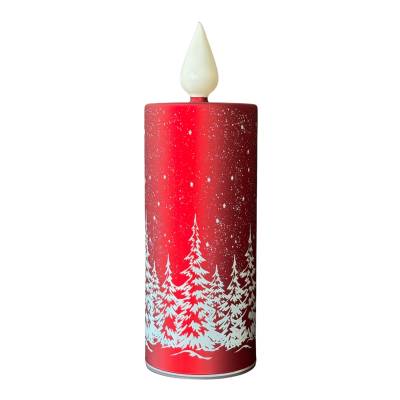 Decoratiune Craciun luminoasa sub forma de lumanare rosie, 27 cm