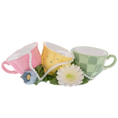 Decoratiune Pasti, suport 3 lumanari sub forma de cescute, 23 cm