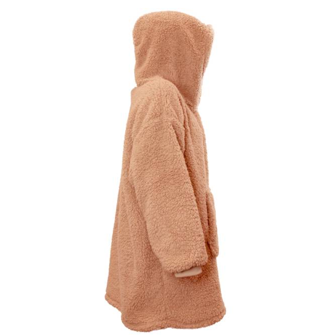 Hanorac Teddy Unique Living, din material pufos, culoare old pink, 70 x 50 x 87 cm