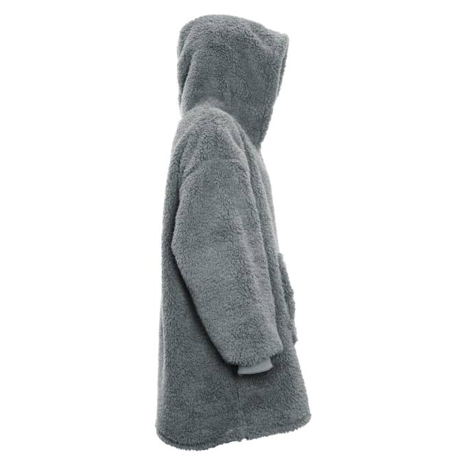Hanorac Teddy Unique Living, din material pufos, gri inchis, 70 x 50 x 87 cm