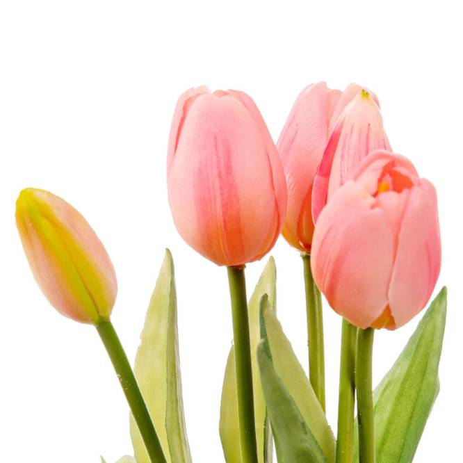 Buchet de 5 lalele artificiale roz 30 cm