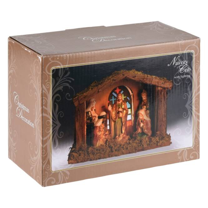 Decoratiune de Craciun scena nativa cu LED 20 cm