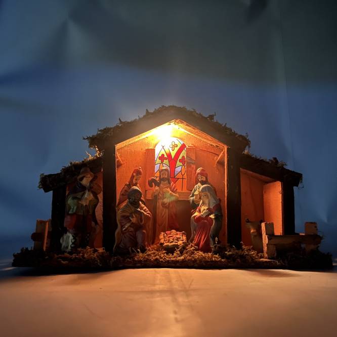 Decoratiune de Craciun scena nativa cu LED 39 cm