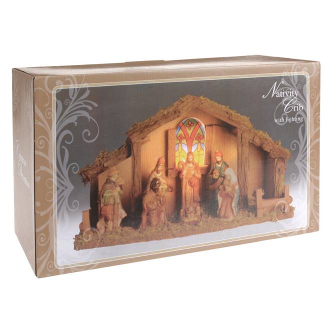 Decoratiune de Craciun scena nativa cu LED 39 cm