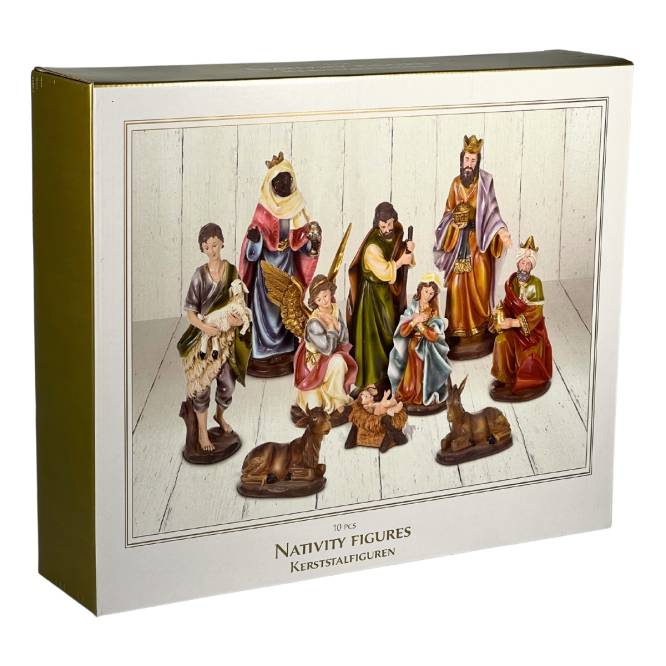 Set 10 figurine scena Nasterii Domnului, 18 cm inaltime