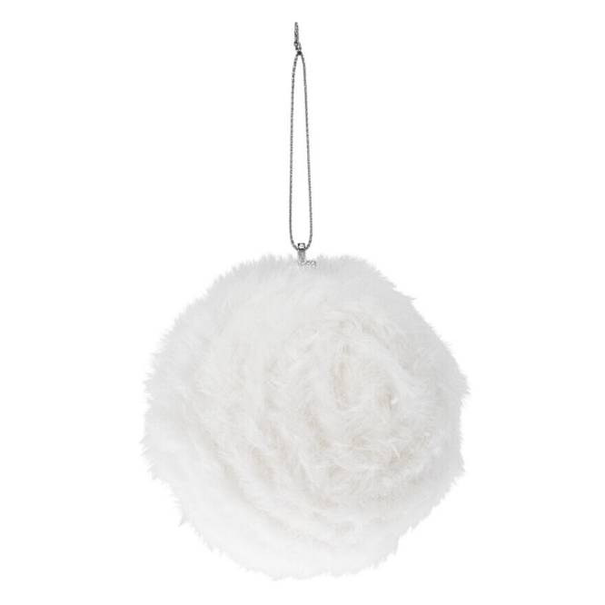 Set 12 globuri din blanita alba, diametru 10 cm
