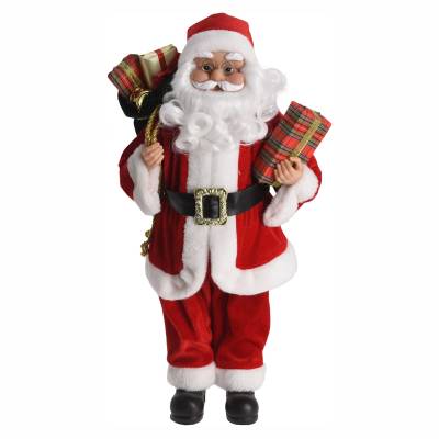 Decoratiune Mos Craciun in costum rosu 80 cm