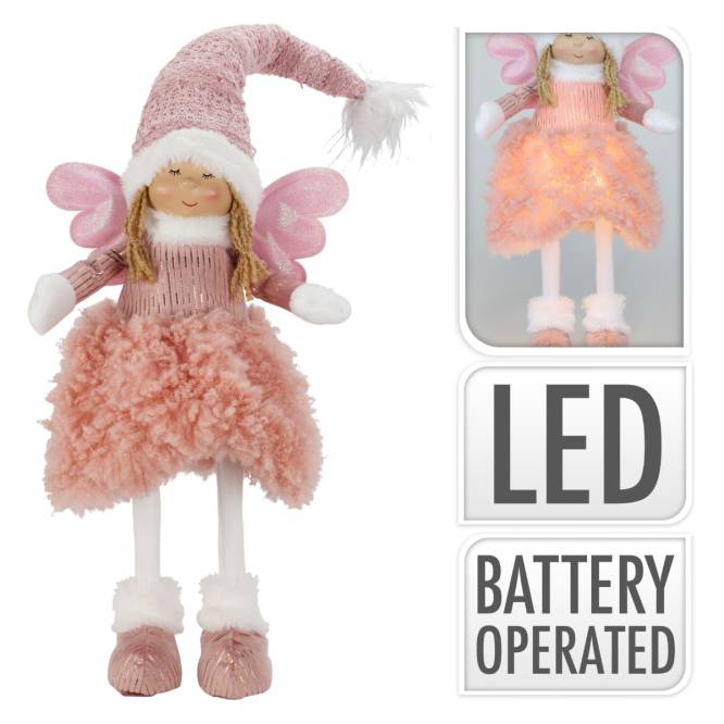 Figurina Craciun luminoasa fetita ingeras 80 cm