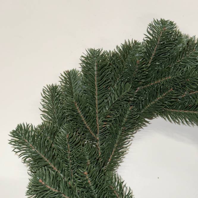 Coronita de brad artificial verde cu ace 3D, 45 cm