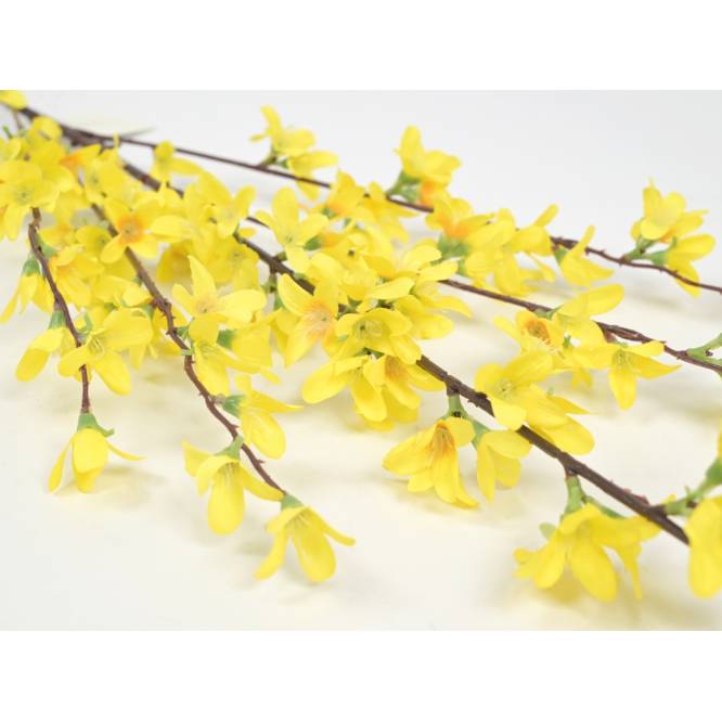 Crenguta de forsitia artificiala cu flori galbene, 113 cm