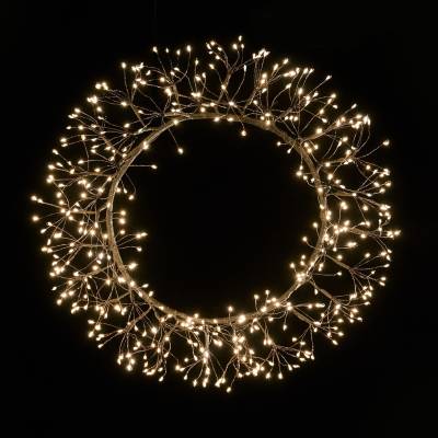 Decoratiune Craciun luminoasa de atarnat sub forma de coronita cu 460 leduri, 45 cm
