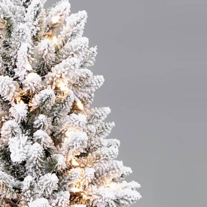 Brad artificial Flock Deluxe Pot Tree LED 90 cm cu cablu