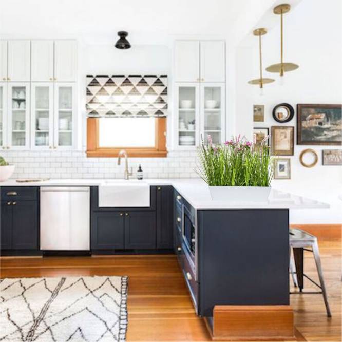 Aranjament 41 cm cu flori de camp artificiale in ghiveci