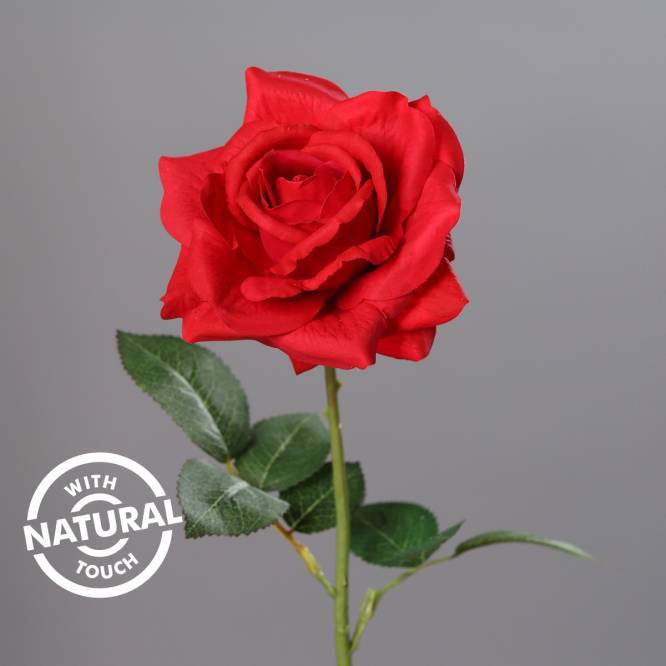 Trandafir artificial rosu 68 cm cu aspect 100% natural