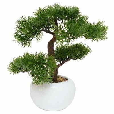 Bonsai artificial in vas ceramic 38 cm, aspect foarte realistic