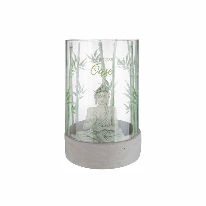 Suport lumanare Buddha sticla 25 cm