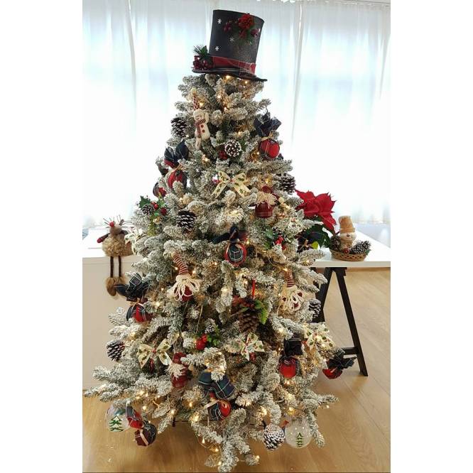 Brad artificial Flock Tree Deluxe 240 cm