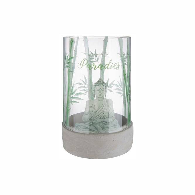 Suport lumanare Buddha sticla 25 cm