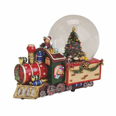 Locomotiva muzicala cu glob de zapada, 22 cm
