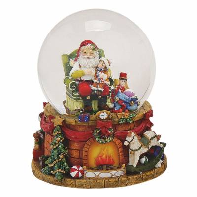 Glob muzical de zapada cu Mos Craciun, 15 cm
