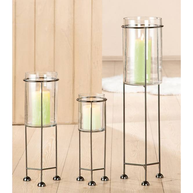 Suport lumanare set Negro 60 cm aluminiu