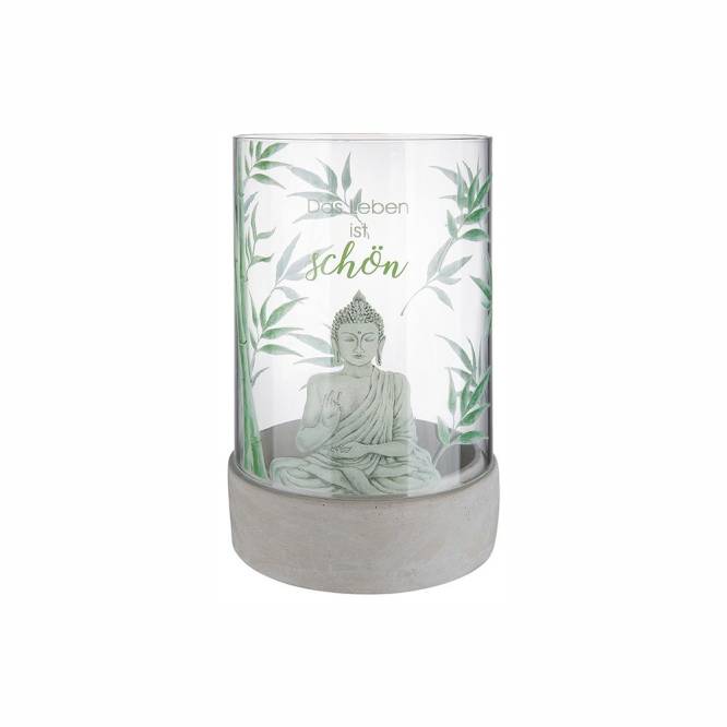 Suport lumanare Buddha sticla 25 cm